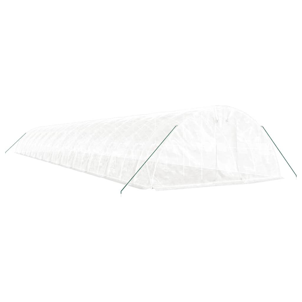 Greenhouse with Steel Frame White 120 m? 24x5x2.3 m