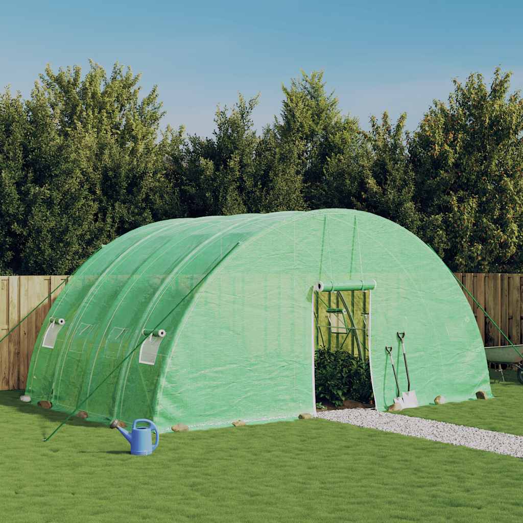 Greenhouse with Steel Frame Green 24 m? 6x4x2.85 m