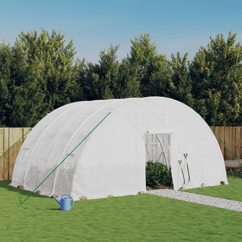 Greenhouse with Steel Frame White 24 m? 6x4x2.85 m