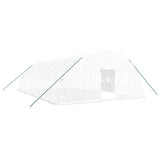 Greenhouse with Steel Frame White 60 m² 10x6x2.85 m - Front View