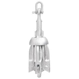 Folding Anchor Silver 0.7 kg Hot Dip Galvanized Cast Iron - Front View
