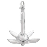 Folding Anchor Silver 0.7 kg Hot Dip Galvanized Cast Iron - Side View