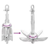 Folding Anchor Silver 0.7 kg Hot Dip Galvanized Cast Iron - Rear View