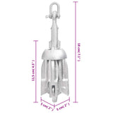 Folding Anchor Silver 0.7 kg Hot Dip Galvanized Cast Iron
