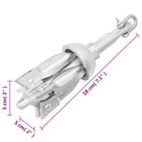 Folding Anchor Silver 0.7 kg Hot Dip Galvanized Cast Iron - Low Angle