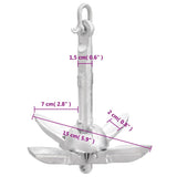 Folding Anchor Silver 0.7 kg Hot Dip Galvanized Cast Iron - Extra Image