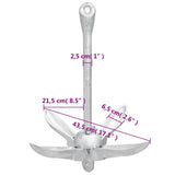 Folding Anchor Silver 6 kg Hot Dip Galvanized Cast Iron - Extra Image