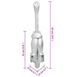 Folding Anchor Silver 8 kg Hot Dip Galvanized Cast Iron - Close-Up Angle