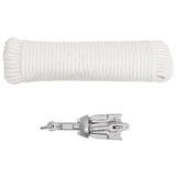 Folding Anchor with Rope Silver 0.7 kg Hot Dip Galvanized Cast Iron - Front View