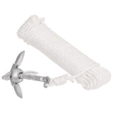 Folding Anchor with Rope Silver 0.7 kg Hot Dip Galvanized Cast Iron - Side View