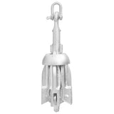 Folding Anchor with Rope Silver 0.7 kg Hot Dip Galvanized Cast Iron - Rear View