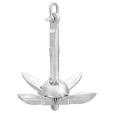 Folding Anchor with Rope Silver 0.7 kg Hot Dip Galvanized Cast Iron - Close-Up Angle