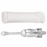 Folding Anchor with Rope Silver 4 kg Hot Dip Galvanized Cast Iron - Front View