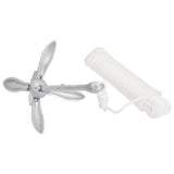 Folding Anchor with Rope Silver 4 kg Hot Dip Galvanized Cast Iron - Side View