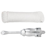 Folding Anchor with Rope Silver 8 kg Hot Dip Galvanized Cast Iron - Front View