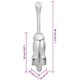 Folding Anchor with Rope Silver 8 kg Hot Dip Galvanized Cast Iron