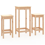 3 Piece Bar Set Solid Wood Pine