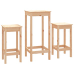 3 Piece Bar Set Solid Wood Pine