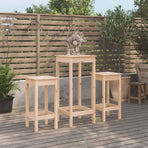 3 Piece Bar Set Solid Wood Pine