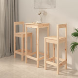 3 Piece Bar Set Solid Wood Pine