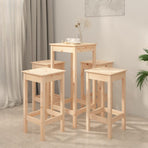 5 Piece Bar Set Solid Wood Pine