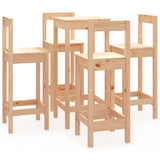 5 Piece Bar Set Solid Wood Pine