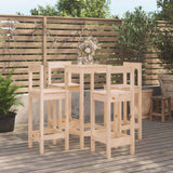 5 Piece Bar Set Solid Wood Pine - Top-Down View