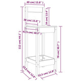 5 Piece Bar Set Solid Wood Pine - Extra Image