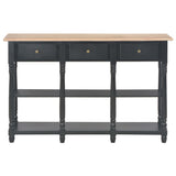 Console Table Black 110x30x76cm Engineered Wood - Front View