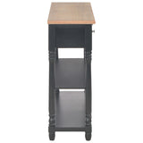 Console Table Black 110x30x76cm Engineered Wood