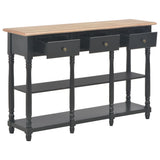 Console Table Black 110x30x76cm Engineered Wood - Rear View