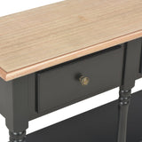 Console Table Black 110x30x76cm Engineered Wood - Close-Up Angle