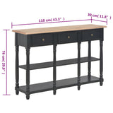 Console Table Black 110x30x76cm Engineered Wood - Extra Image