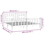 Bed Frame without Mattress Black Solid Wood Pine 183x203 cm King