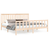 Bed Frame without Mattress Solid Wood Pine 183x203 cm King