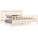 Bed Frame without Mattress Solid Wood Pine 183x203 cm King