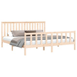 Bed Frame without Mattress Solid Wood Pine 183x203 cm King