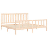 Bed Frame without Mattress Solid Wood Pine 183x203 cm King