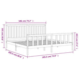 Bed Frame without Mattress Solid Wood Pine 183x203 cm King