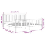 Bed Frame without Mattress Solid Wood Pine 183x203 cm King