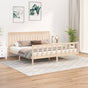 Bed Frame without Mattress Solid Wood Pine 183x203 cm King