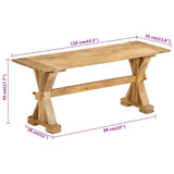 Bench 110x35x45 cm Solid Wood Mango - Extra Image