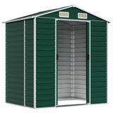 Garden Shed Green 191x130x198 cm Galvanised Steel - Side View