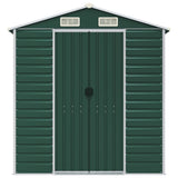 Garden Shed Green 191x130x198 cm Galvanised Steel - Top-Down View