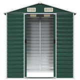 Garden Shed Green 191x130x198 cm Galvanised Steel - 45-Degree Angle
