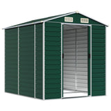 Garden Shed Green 191x215x198 cm Galvanised Steel - Side View