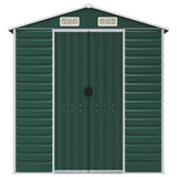 Garden Shed Green 191x215x198 cm Galvanised Steel - Top-Down View