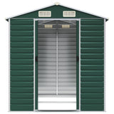 Garden Shed Green 191x215x198 cm Galvanised Steel - 45-Degree Angle