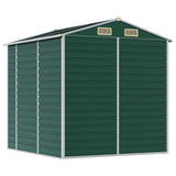 Garden Shed Green 191x215x198 cm Galvanised Steel - Close-Up Angle