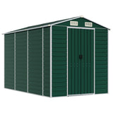 Garden Shed Green 191x300x198 cm Galvanised Steel - Front View